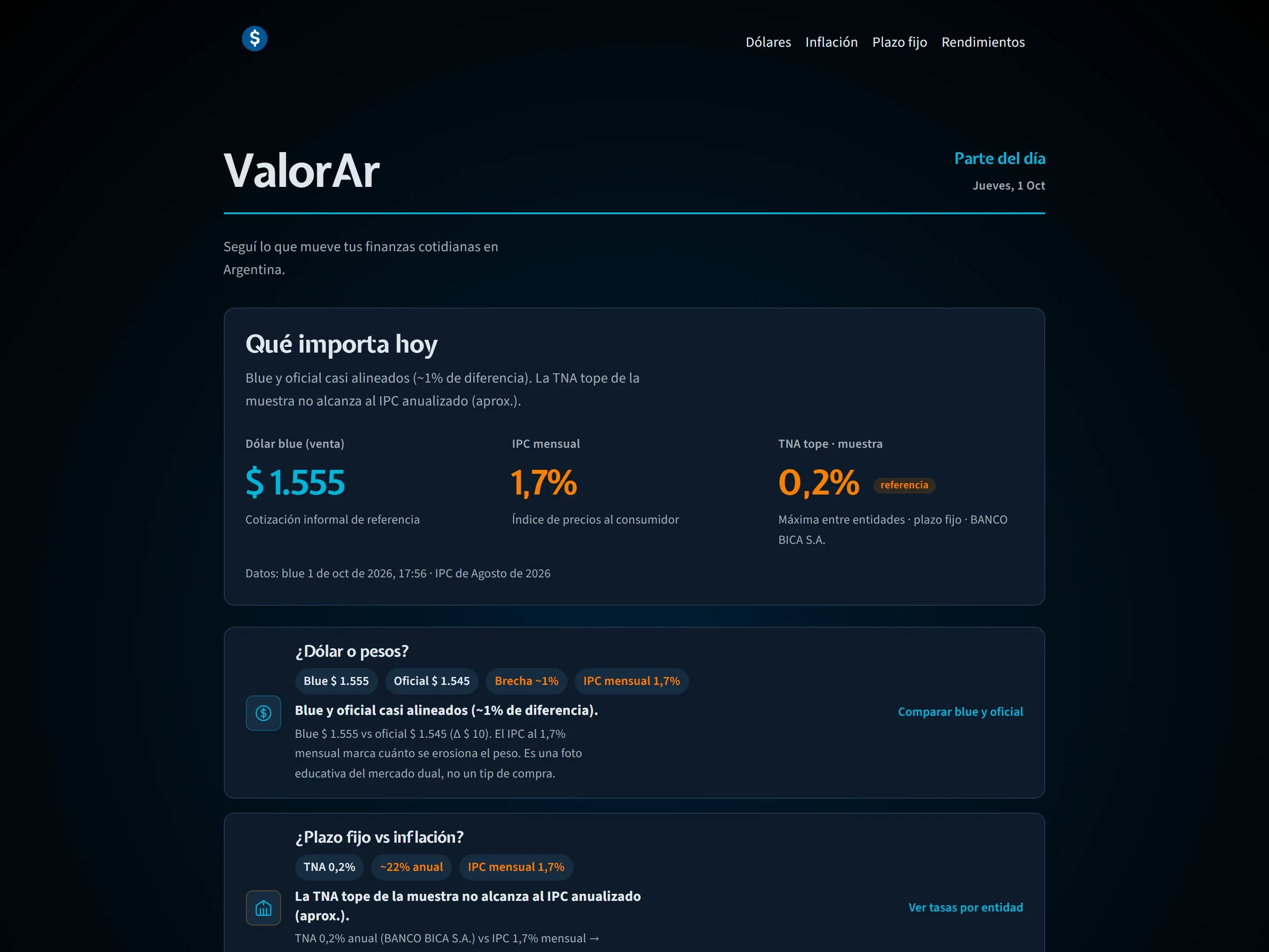 Vista previa del proyecto ValorAr