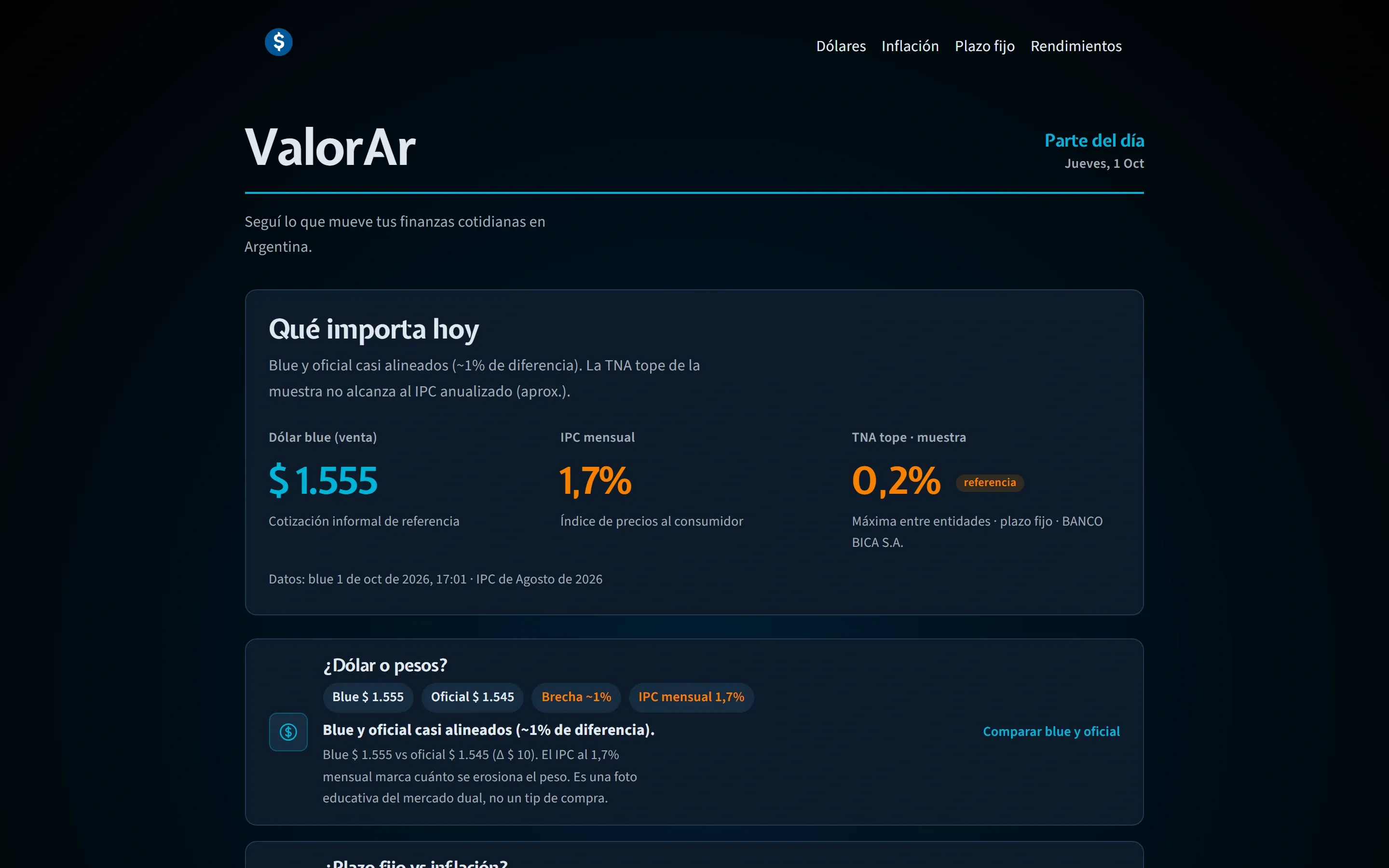 ValorAr: captura de solución 1